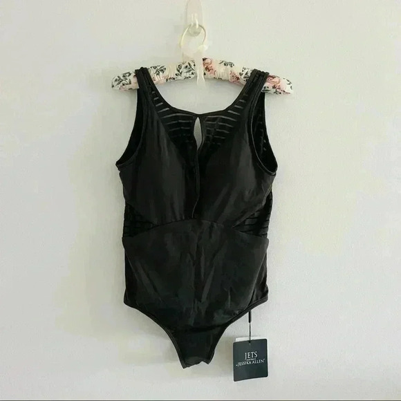 New JETS Jessica Allen One Piece Swimsuit Khaki High Neck Sz 8 - Picture 7 of 11